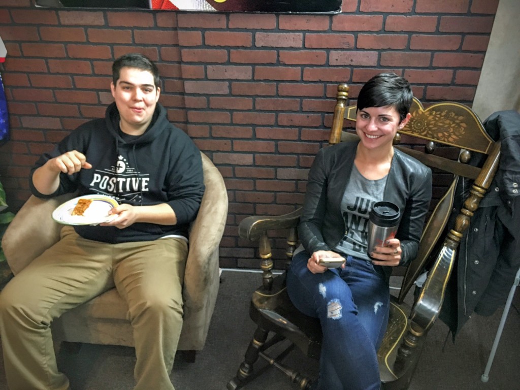 Guest Patrick Hogan of the 412Project (left) and regular contributor Tori Mistick (Tasha or Tori, wearwagrepeat.com) enjoying some treats off mic from Pennie's Bakery in Butler, Pa.