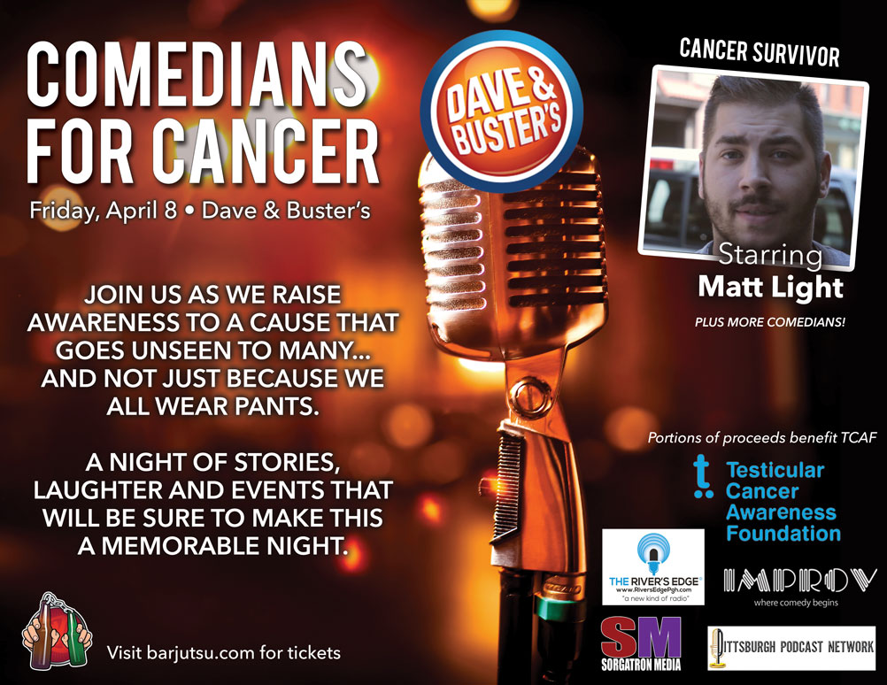 barjustu comedy for cancer show at dave and busters pittsburgh