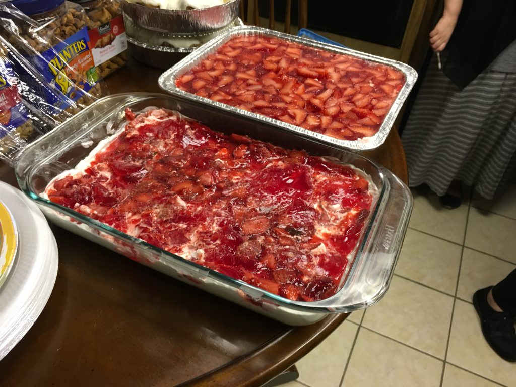 For the Great Strawberry Jello Pretzel Salad Debate, YaJagoff! co-host John Chamberlin and Food Taster Tasha each made one. You might guess who made which Strawberry Jello Pretzel Salad...