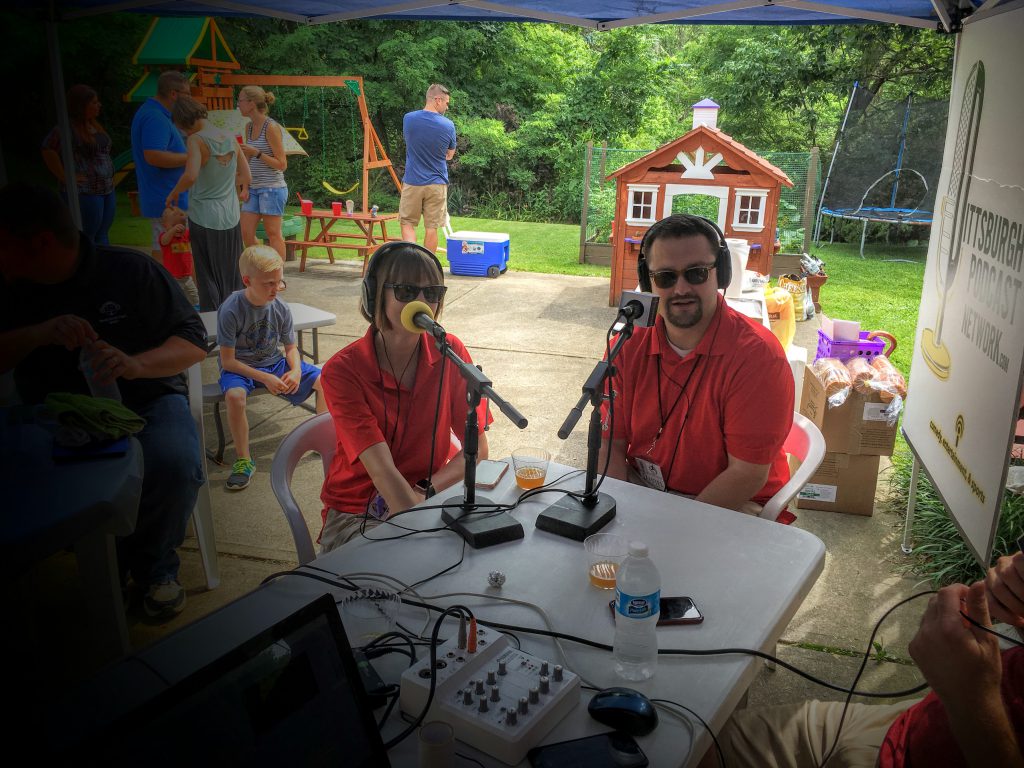 Erin and Daniel from E.L.F. Entertainment are supplying the inflatable games at every stop on the Summer Porch Tour