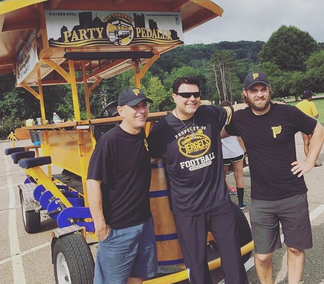 Jimmy Krenn hanging with Kevin and Ron from the Pittsburgh Party Pedaler